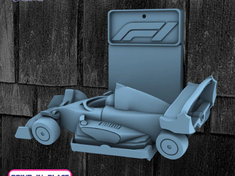 Формула-1 для друку на місці - включає настінне кріплення 3D Принт Модель