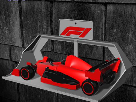 Formula One to print on site - Includes Wall Mount Modelo de impresión 3D