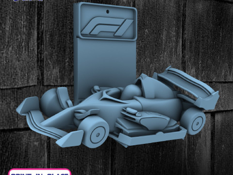 Formula One to print on site - Includes Wall Mount Modelo de impresión 3D