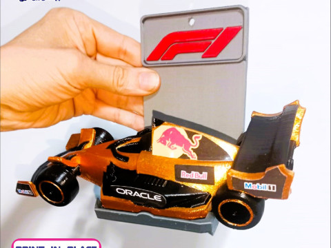 Formula One to print on site - Includes Wall Mount Modelo de impresión 3D