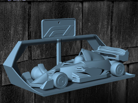 Formula One to print on site - Includes Wall Mount Modelo de impresión 3D