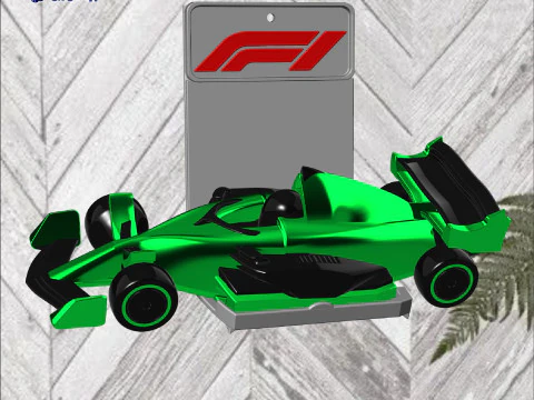 Formula One to print on site - Includes Wall Mount 3D Print Model