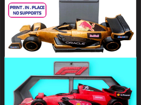 Formula One to print on site - Includes Wall Mount Modelo de impresión 3D