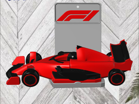 Formula One to print on site - Includes Wall Mount Modelo de impresión 3D