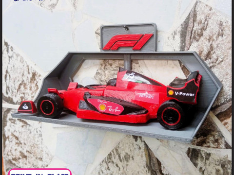Formula One to print on site - Includes Wall Mount Modelo de impresión 3D