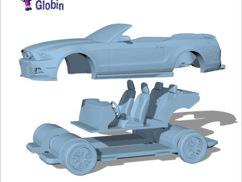 Shelby GT 500 Convertible 3D Print Model