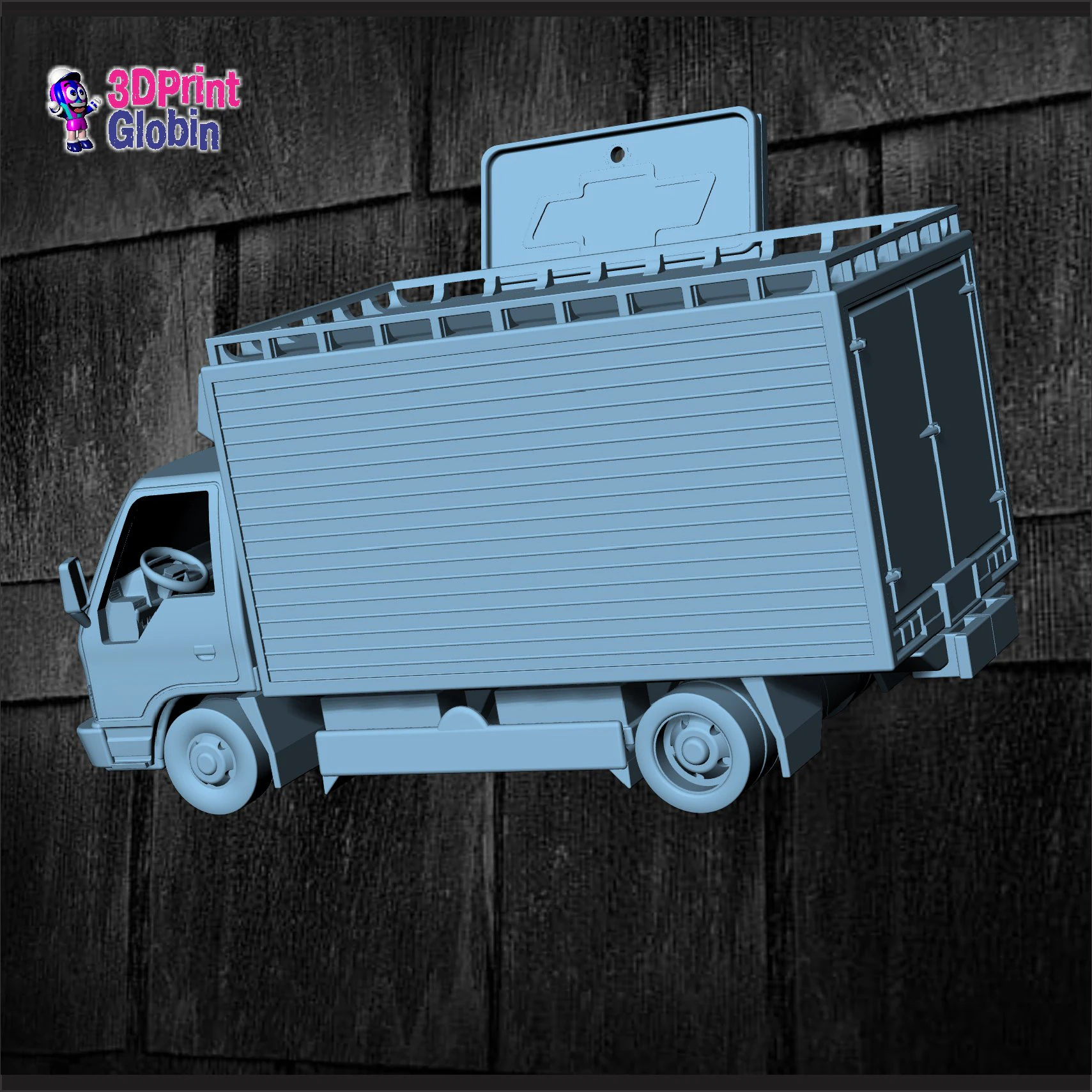 Chevrolet NPR Diesel Van Thermo King - Includes Wall Bracket 3D Print Model .c4d .max .obj .3ds .fbx .stl .blend 