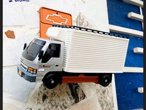 Chevrolet NPR Diesel Van Thermo King - Includes Wall Bracket 3Dプリントモデル