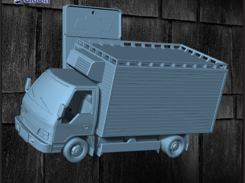 Chevrolet NPR Diesel Van Thermo King - Includes Wall Bracket 3Dプリントモデル