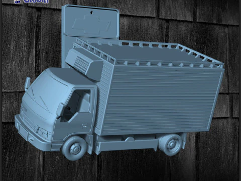 Chevrolet NPR Diesel Van Thermo King - Includes Wall Bracket 3D Print Model