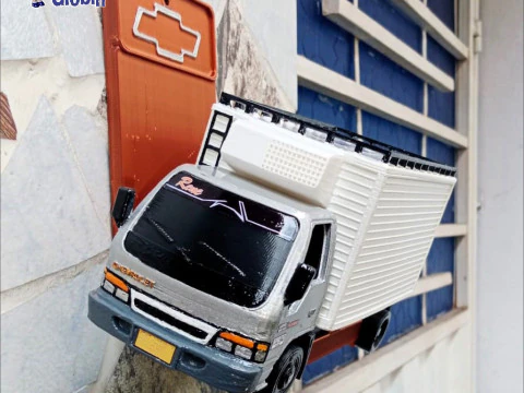 Chevrolet NPR Diesel Van Thermo King - Includes Wall Bracket 3D Print Model