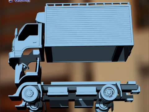 Chevrolet NPR Diesel Van Thermo King - Includes Wall Bracket 3Dプリントモデル