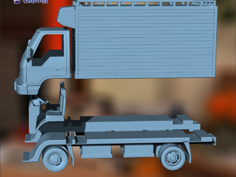 Chevrolet NPR Diesel Van Thermo King - Includes Wall Bracket 3Dプリントモデル