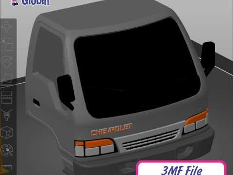 Chevrolet NPR Diesel Van Thermo King - Includes Wall Bracket 3Dプリントモデル