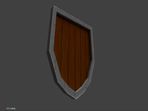 low-poly wooden shield 3D Модель