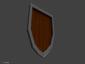 低ポリ木製シールド 3Dモデル