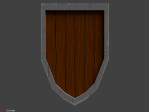 low-poly wooden shield 3D मॉडल