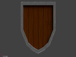 low-poly wooden shield 3D Model