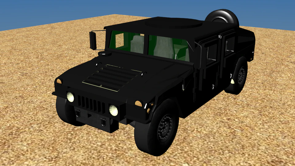 black hmmwv 3D Model .c4d .max .obj .3ds .fbx .stl .blend 