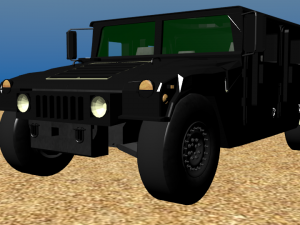black hmmwv Modèle 3D