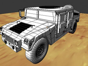 black hmmwv Modèle 3D