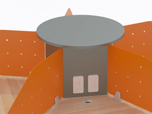 group desk office 5 persons 3D मॉडल
