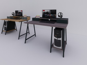 computer desk 3D मॉडल