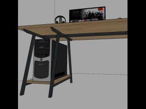 computer desk 3D मॉडल