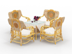 bamboo chair table 3D मॉडल