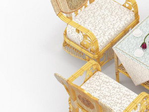 bamboo chair table Modelo 3D