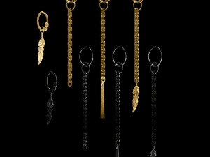 earring 4 types 3D Model