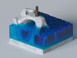 кам'яний острів 3D Модель