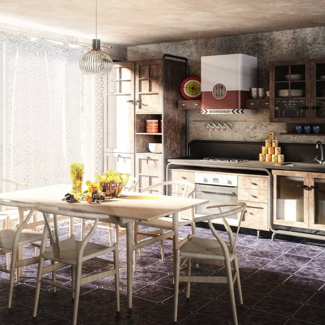 modern kitchen 3D Model .c4d .max .obj .3ds .fbx .stl .blend 