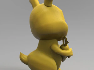 funny bunny with carrot 3D Model