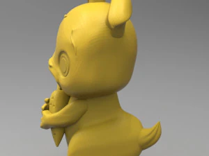 funny bunny with carrot 3D Model