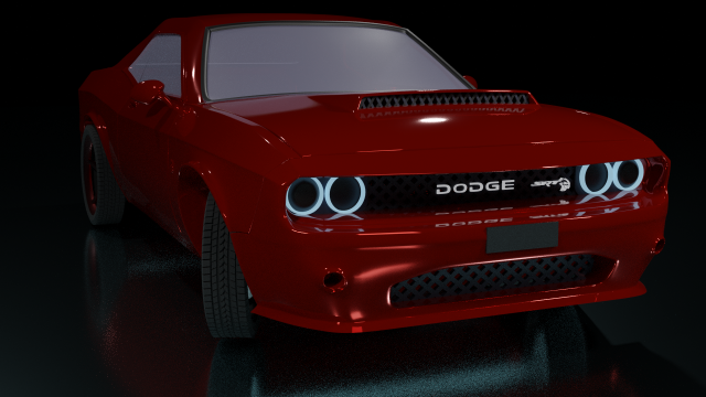 dodge challanger srt hellcat Modello 3D .c4d .max .obj .3ds .fbx .stl .blend