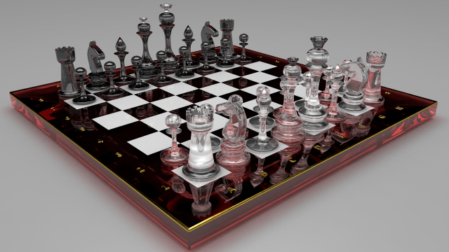 glass chess Model 3D .c4d .max .obj .3ds .fbx .stl .blend 