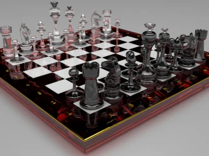 कांच शतरंज 3D मॉडल