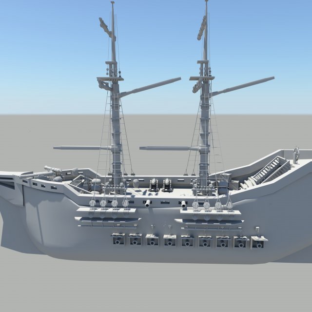 pirate ship 3D Modell .c4d .max .obj .3ds .fbx .stl .blend