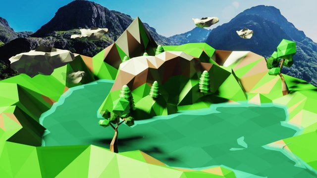 low poly land 3Dモデル .c4d .max .obj .3ds .fbx .stl .blend 