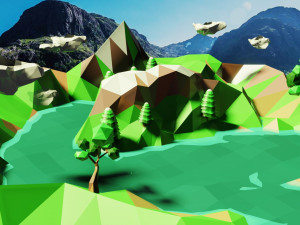 low poly land 3Dモデル
