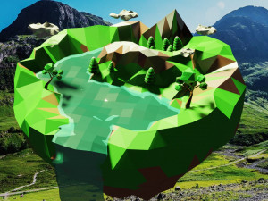 low poly land 3Dモデル