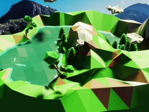 low poly land 3Dモデル
