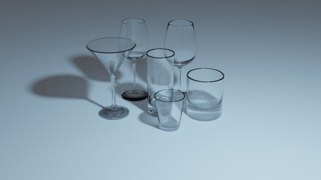 glass set Model 3D .c4d .max .obj .3ds .fbx .stl .blend 