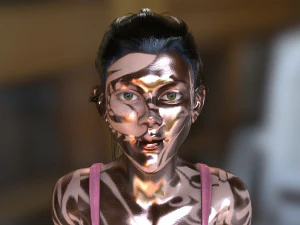 hot girl with tatoo 3D Model