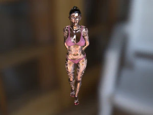 hot girl with tatoo 3D Model