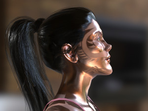 hot girl with tatoo 3D Model