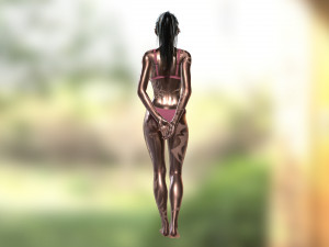 hot girl with tatoo 3D Model