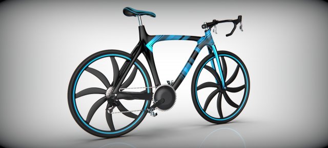 blue bicycle 3D Print Model .c4d .max .obj .3ds .fbx .stl .blend 