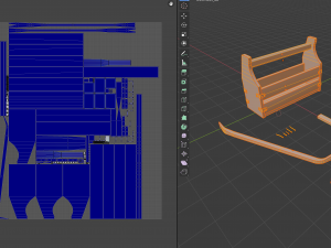 wooden toolbox and tools Model 3D